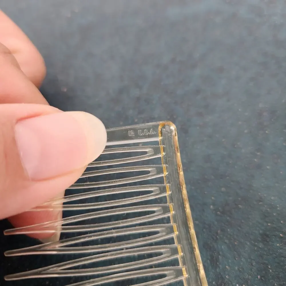 VTG Clear and Gold Hair Comb Accessories USA France Made